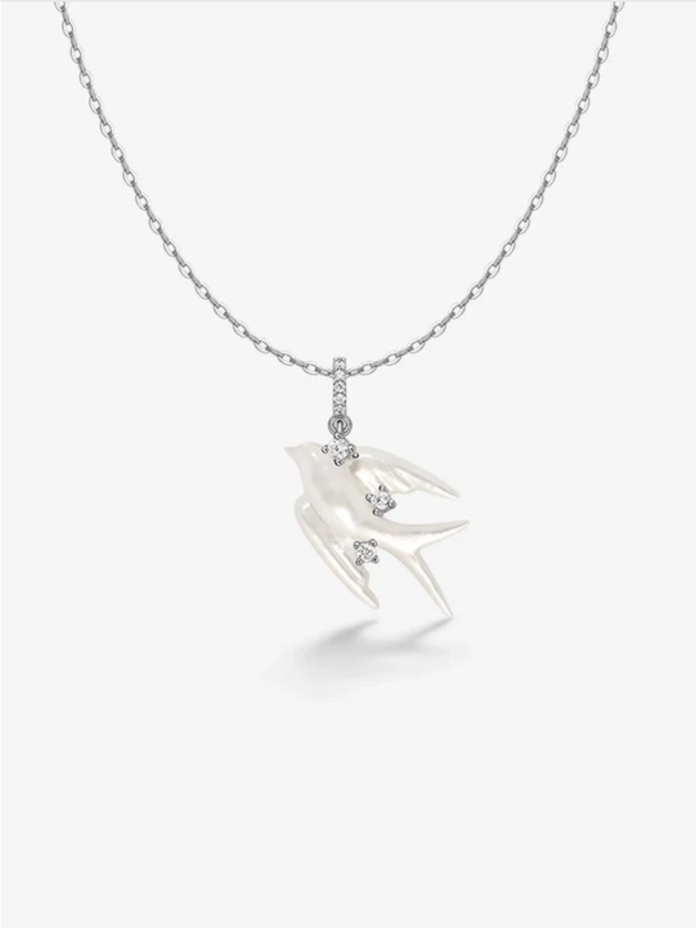 HEFANG Mother of Pearl Swallow Necklace